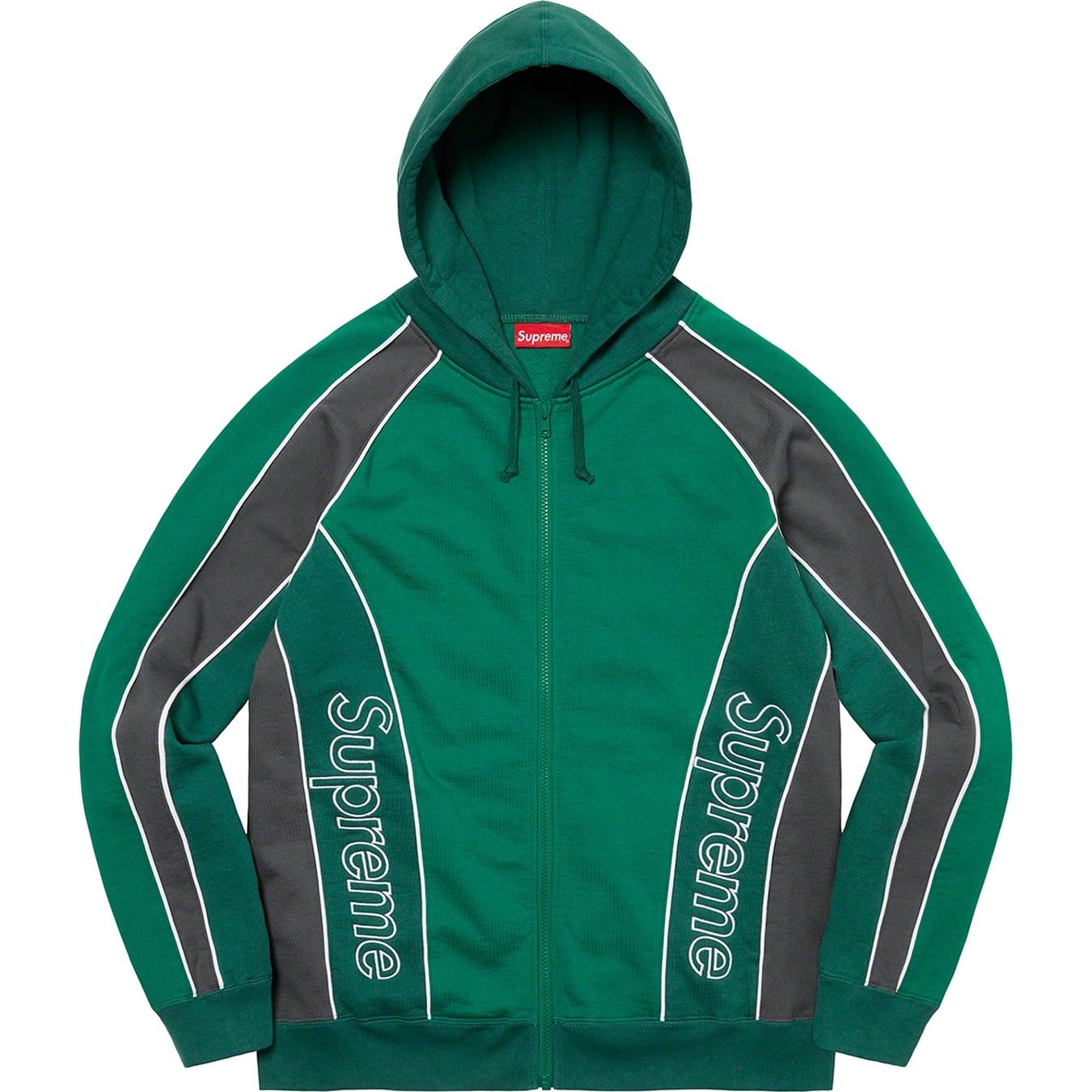 Track Paneled Zip Up Hooded Sweatshirt view 4
